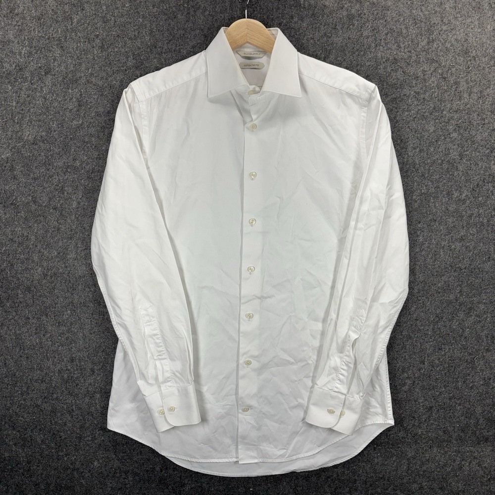 Suitsupply Cotton Two Ply Shirt Mens 15.5x39 White Tessitura Monti Italy